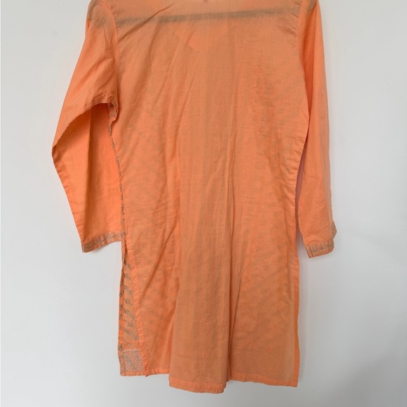 Orange Embroidered Kurta - Picture 3 of 7